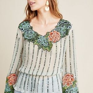 Not So Serious Amy Embellished Peasant Blouse